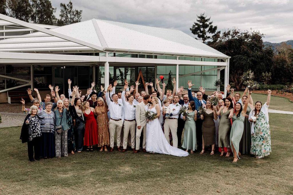 Big group photos at a wedding